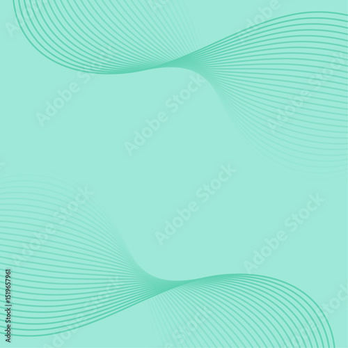 Abstract background with lines and waves. Banner. Element for design isolated. Vector background for brochure, booklet, flyer, poster. Green gradient. Turquoise, blue