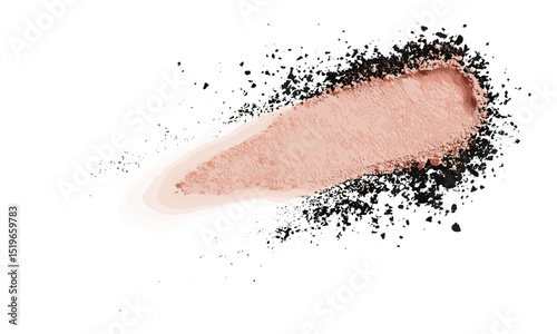 Face powder stroke isolated on white background, top view, vector illustration, cosmetic beauty, makeup tools, professional skincare, beauty products, face makeup, high-quality illustration.