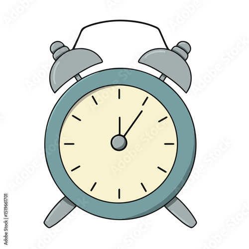 Retro alarm clock vector illustration with transparent background