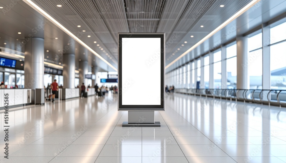 Obraz premium Airport Digital Signage Providing Information Entertainment and Advertising Inside Of Terminal Departure Zone