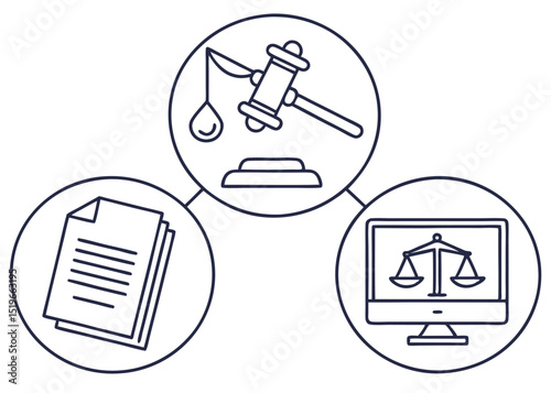 line style vector pack for online legal services