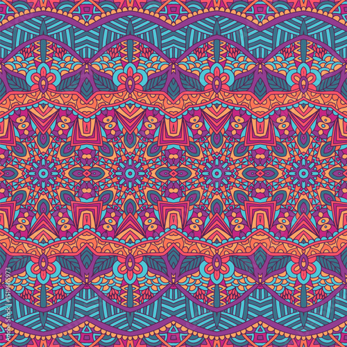 Trendy wallpaper. Fabric texture colorful. Creative layout. Fashion ethnic design.