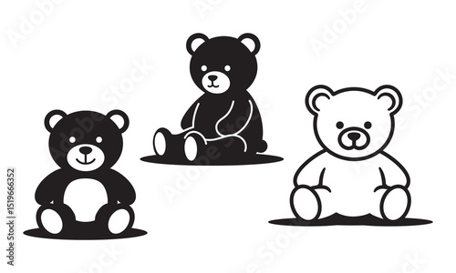 Teddy Bear Silhouette Vector