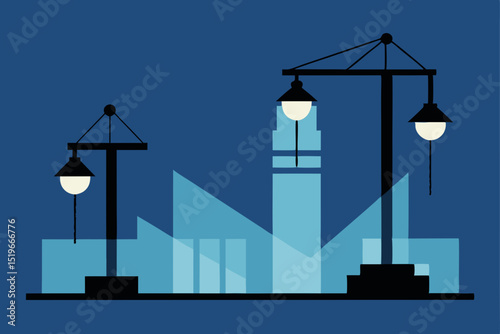 silhouette of a building crane