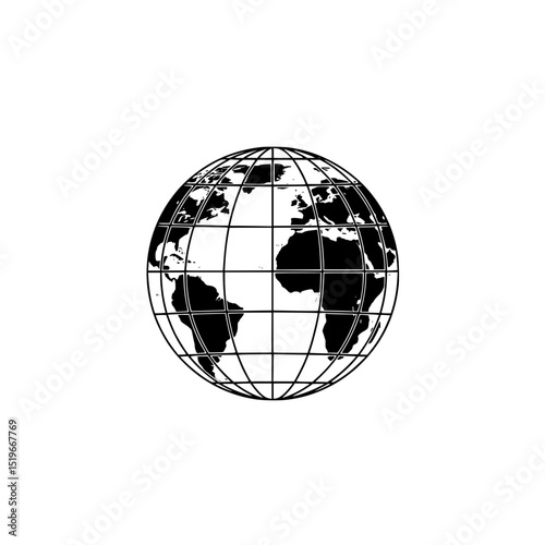 Globe world earth map geography global continent travel international sphere atlas cartography diagram icon