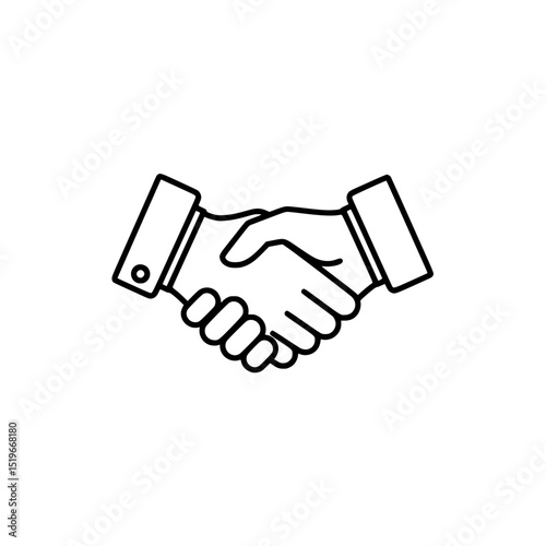 Handshake agreement partnership business deal cooperation success teamwork contract hands collaboration vector icon