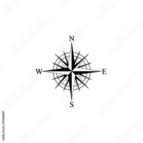 Compass rose north south east west direction navigation map nautical windrose orientation travel geography