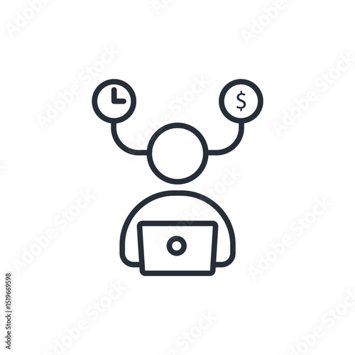 self employed icon. vector.Editable stroke.linear style sign for use web design,logo.Symbol illustration.