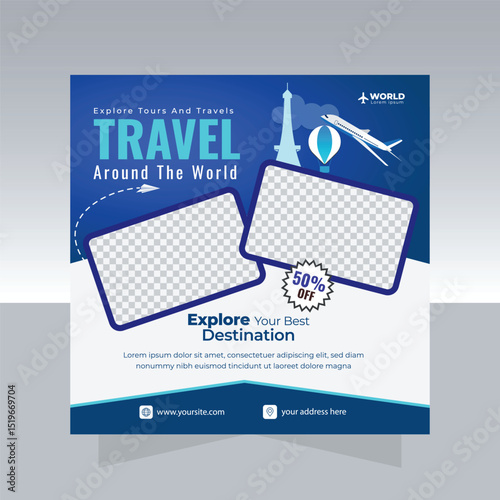 Travel Agency Social Media Post Design Template