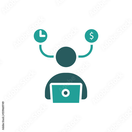 self employed icon. vector.Editable stroke.linear style sign for use web design,logo.Symbol illustration.