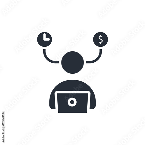 self employed icon. vector.Editable stroke.linear style sign for use web design,logo.Symbol illustration.