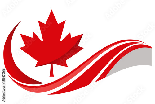 Canada day banner background design of flag with copy space vector illustration