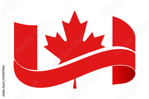 Canada day banner background design of flag with copy space vector illustration