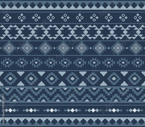 Southwest Native seamless pattern ethnic tribal Aztec geometric Navajo Native American fabric colorful design vector for textile print