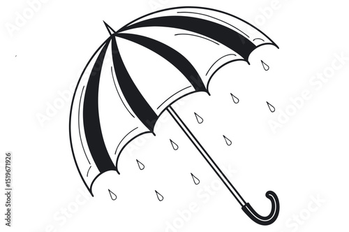black umbrella with rain drops