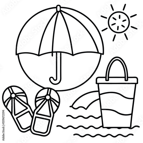 Color icon of summer beach vector design 