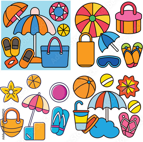 Color icon of summer beach vector design 