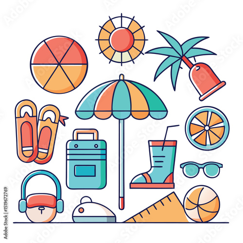 Color icon of summer beach vector design 