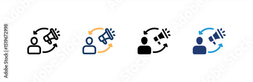 Remarketing icon set multiple style collection. Vector illustration.