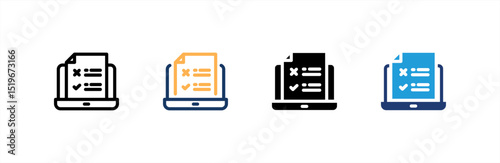 Online Survey icon set multiple style collection. Vector illustration.