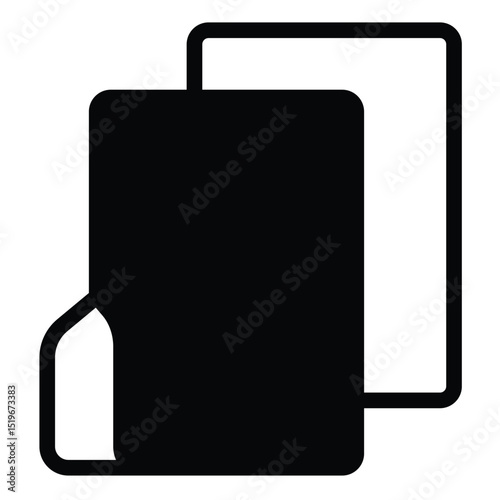 Two folders moving solid icon, windows pack concept. Vector graphics. Drag and drop folder, copy sign on white background, style mobile or design.