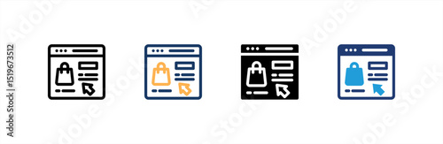 Ecommerce icon set multiple style collection. Vector illustration.
