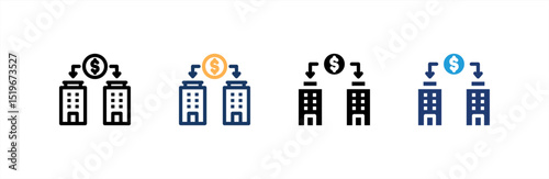 B2B icon set multiple style collection. Vector illustration.