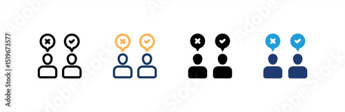 Consumer Behavior icon set multiple style collection. Vector illustration.