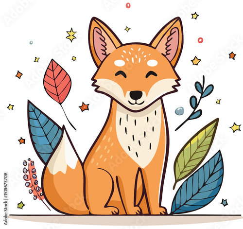 Happy Coyote Drawing
