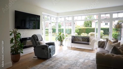 Modern Home Interior Design Luxurious Living Room Garden View