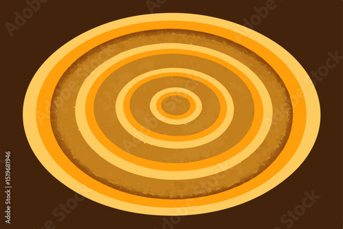 Abstract Retro Circles A Concentric Design of Golden Hues and Brown Tones