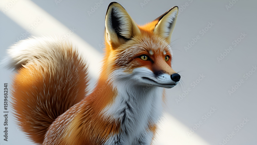 Fototapeta premium Side view of a majestic wild fox with rust ai genrative