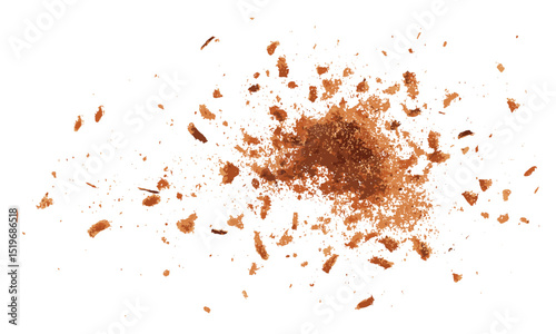 Pile of coconut palm sugar isolated, tropical sweetener, natural sugar, eco-friendly sugar, organic sugar, healthy sweetener, coconut sugar, sugar cubes, vector illustration.