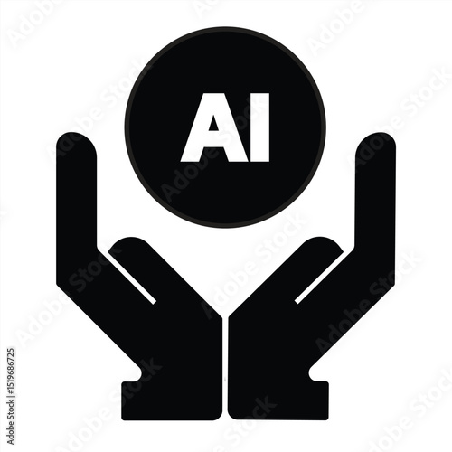 artificial intelligence icon. Semiconductor. CPU. Processor. AI chip. vector illustration