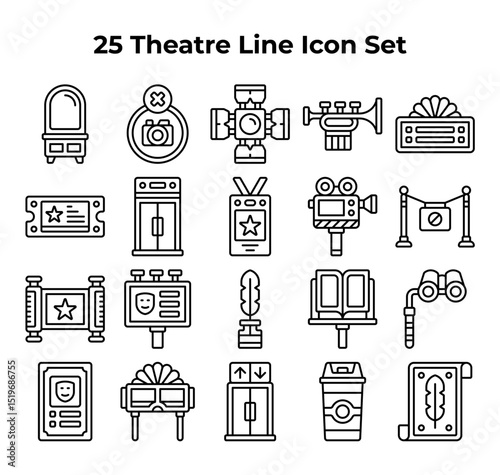 theater related line drawings comprise a neat icon set.