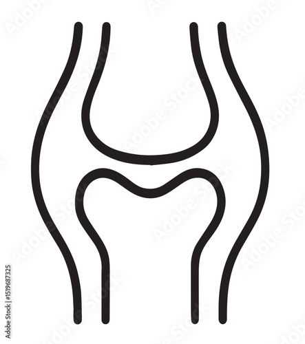 Knee Joint Outline Icon – Human Anatomy Symbol in Line Art Style