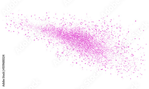 Pink glitter flying, isolated on white background, texture, clipping path, vector illustration, sparkling dust, glitter effect, light shimmer, decorative particles, festive design.