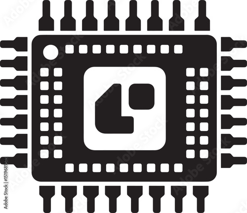 Vector silhouette of a micro electronic chip 1.eps
