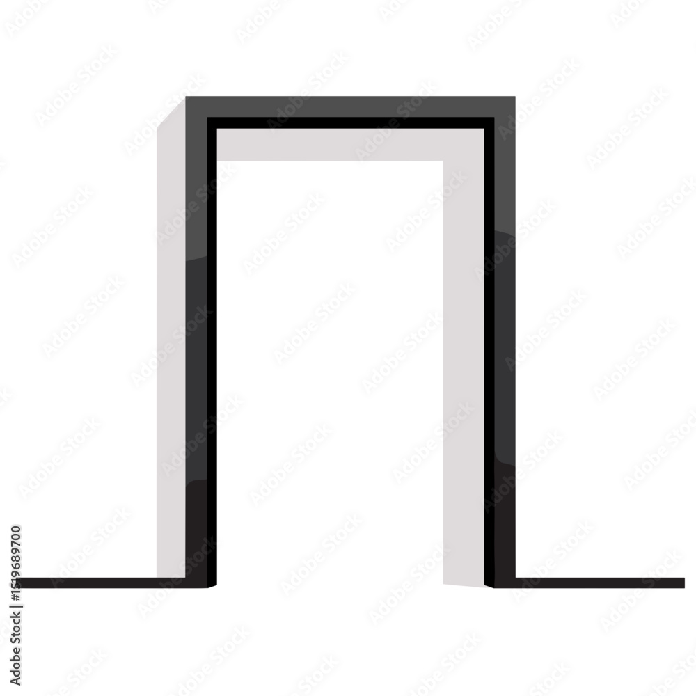 Black minimalist door frame. Simple rectangular doorway with shadow effect. Clean lines and modern design create ideal image for construction company website or brochure. Black minimalist door frame. Simple rectangular doorway with shadow effect. Clean lines and modern design create ideal image for construction company website or brochure.