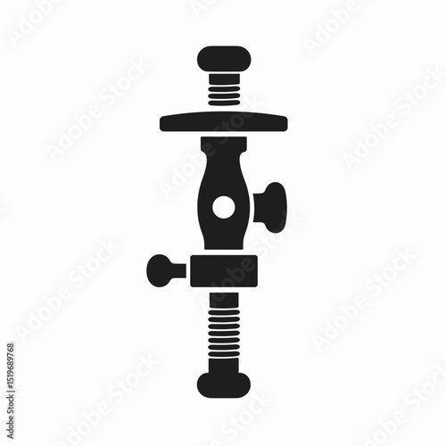 Detailed image of a depth gauge, precision instrument for accurate measurements.  This depth gauge features a threaded shaft, adjustment knob, and sturdy base.