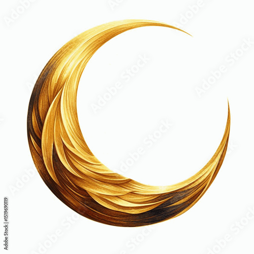 Luminous Harbor Golden Crescent isolated watercolor vector illustration svg