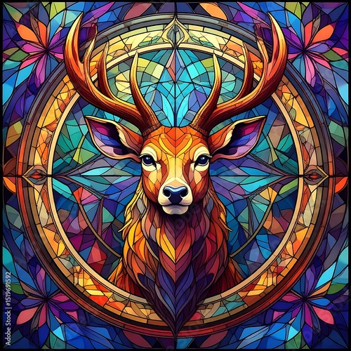 Stained Glass Animal Coloring Book Cover
