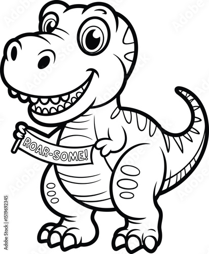 Dinosaurs Outline Design, Vector, Illustration, Ai generated