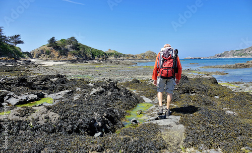 GR 34 le sentier des douaniers en Bretagne en France : de Plurien à Pléneuf-Val-André (faune et flore, Chapelle Saint-Michel à Erquy, les lacs bleus, Cap d'Erquy, pointe de Pléneuf)