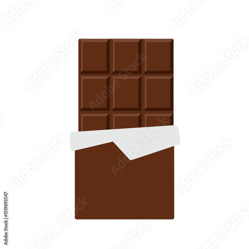 Delicious chocolate bar with a smooth texture, set against a minimalist white background