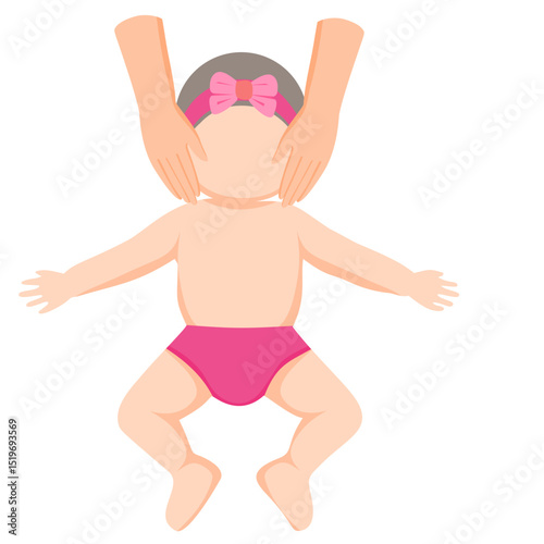 Baby massage illustration