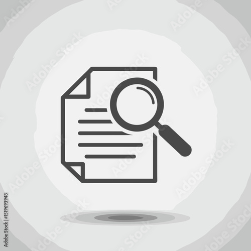 Document analysis with a magnifying glass highlighting important text details