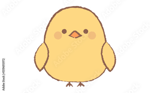 かわいいヒヨコの手描き風イラスト