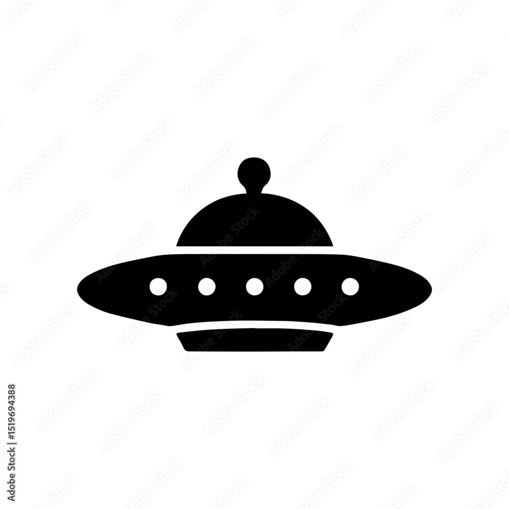 Fototapeta premium UFO saucer icon in transparent background