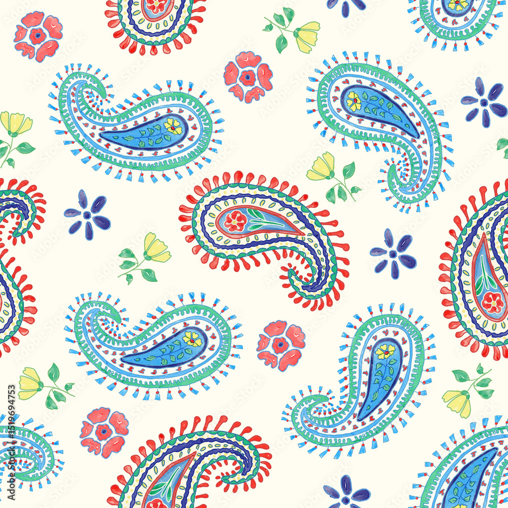 Obraz premium paisley seamless pattern